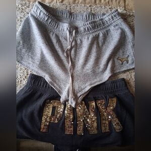 EUC Two Pair Of Limited Edition VS Pink Booty Bling Shorts